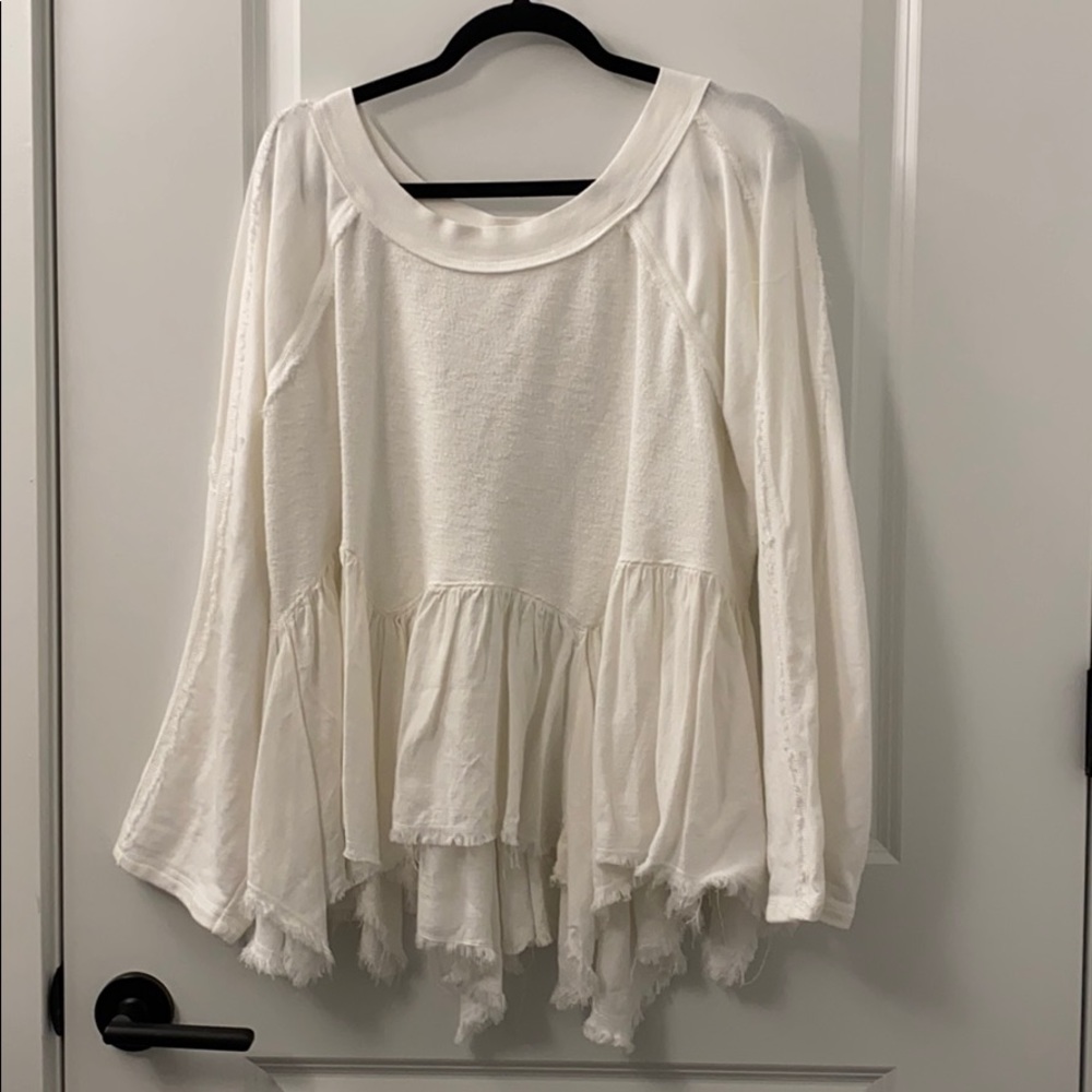 Free People Small Gold Duster Pullover White
